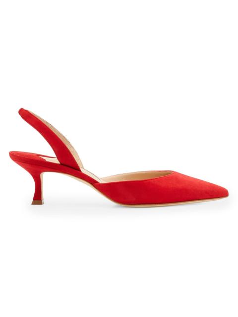 Manolo Blahnik Women's Carolyne 50MM Suede Slingback Pumps - Red