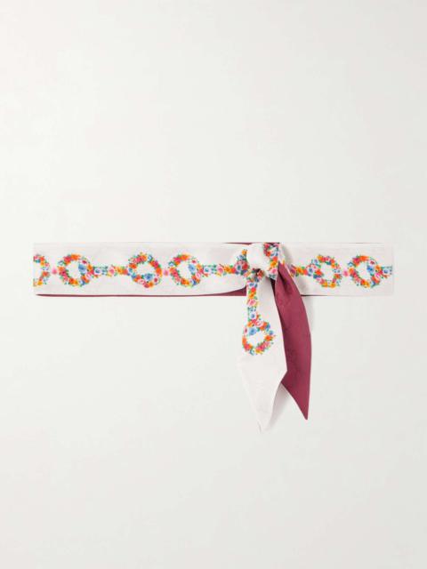 GUCCI Floral-print silk-jacquard scarf