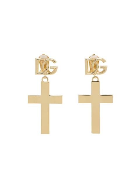 Dolce & Gabbana Gold Cross Earrings