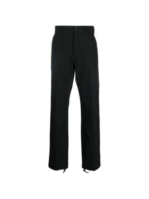 drawstring-hem cotton trousers