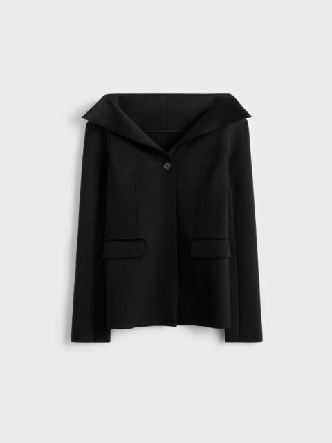 TOTEME Open collar wool jacket black