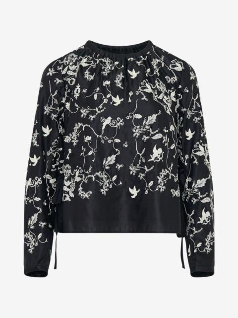 RENLI SU embroidered long-sleeve blouse