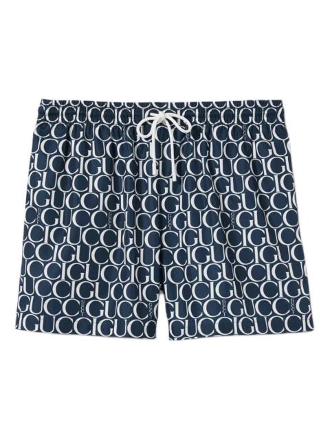 GUCCI Gucci Maxi Gucci Print Nylon Swim Shorts 'Navy' 787899-XHAI5-4735