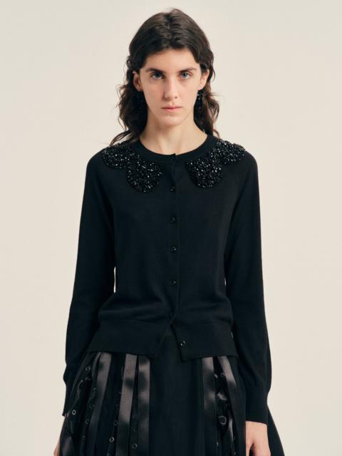 Simone Rocha Turbo Embellished Classic Merino Silk Cardigan