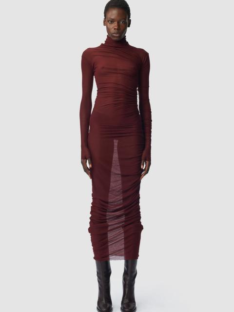 Ann Demeulemeester Amor Long Draped Dress With Gloved Sleeves