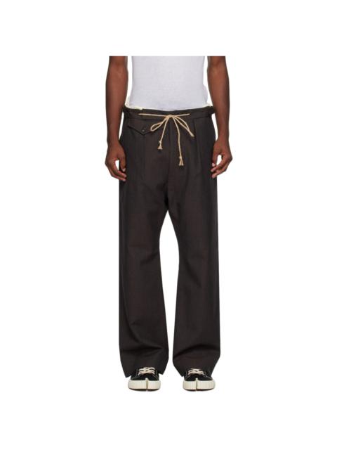 Maison Margiela drawstring-waist 양모 바지