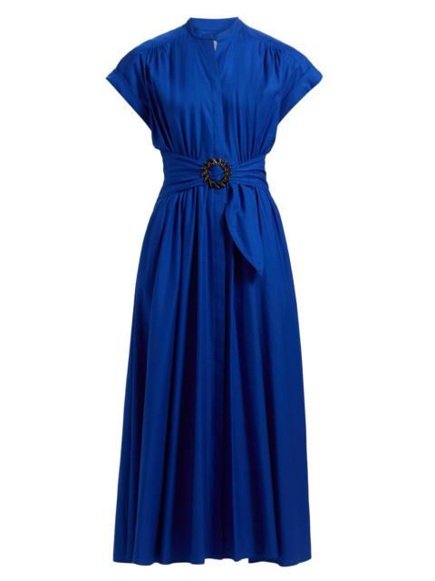 SALONI Women's Neesha Stretch-Cotton Self-Tie Maxi Dress - Colbalt Blue