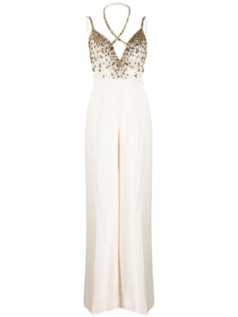 ZUHAIR MURAD stone-embellished flared jumpsuit