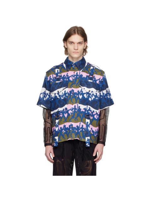 CHARLES JEFFREY LOVERBOY Blue Cargo Shirt