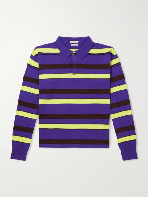 JW Anderson Rugby Striped Cotton-Blend Polo Shirt