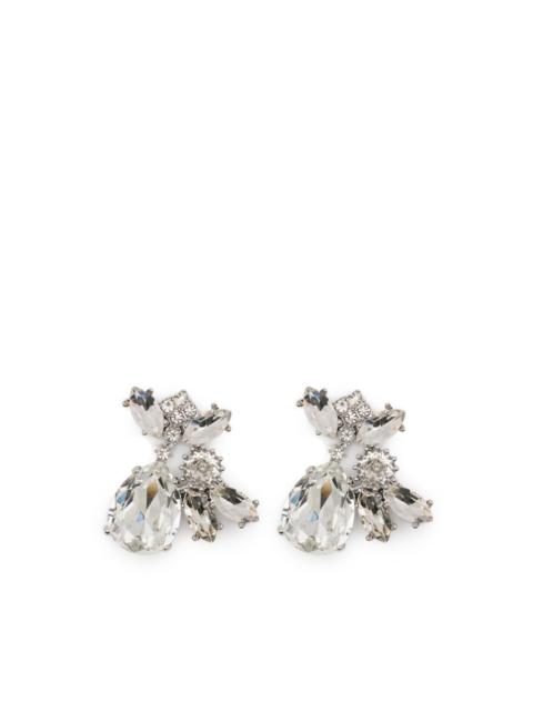 self-portrait crystal-embellished cluster earrings