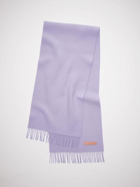 Rich wool fringe scarf - Narrow - Lilac purple