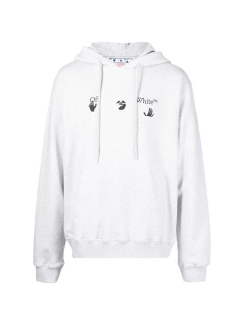 printed logo cotton hoodie