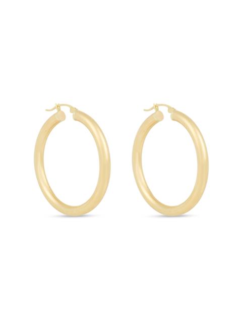 STONE AND STRAND Medium Hollow Hoop Earrings