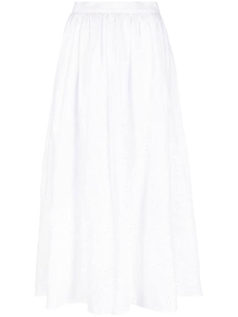 Polo Ralph Lauren broderie-anglaise linen midi skirt