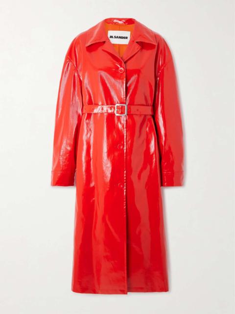 Jil Sander Belted coated-linen trench coat Red