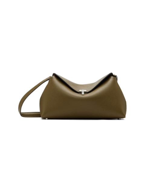 TOTEME Taupe T-lock Grained Leather Clutch