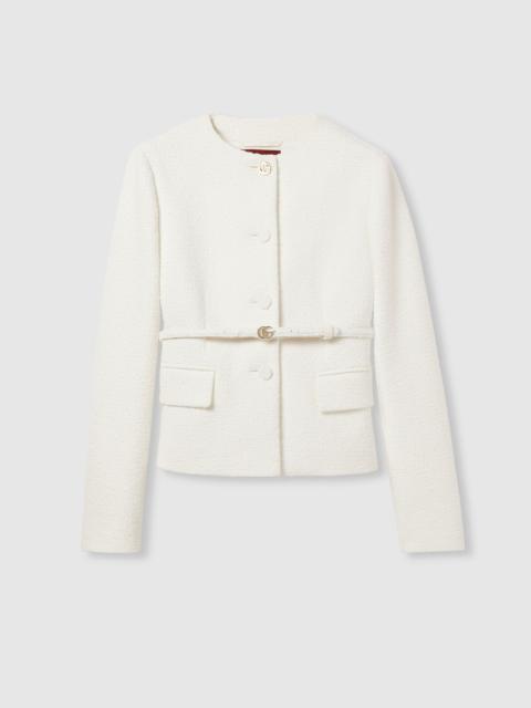 GUCCI Cotton bouclé belted jacket