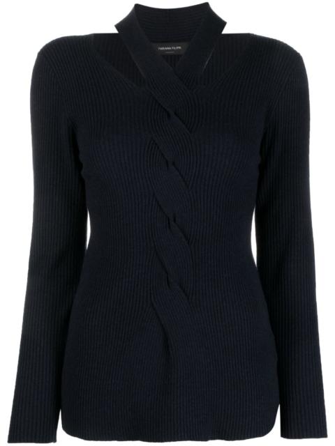 FABIANA FILIPPI cut-out cable-knit detail jumper