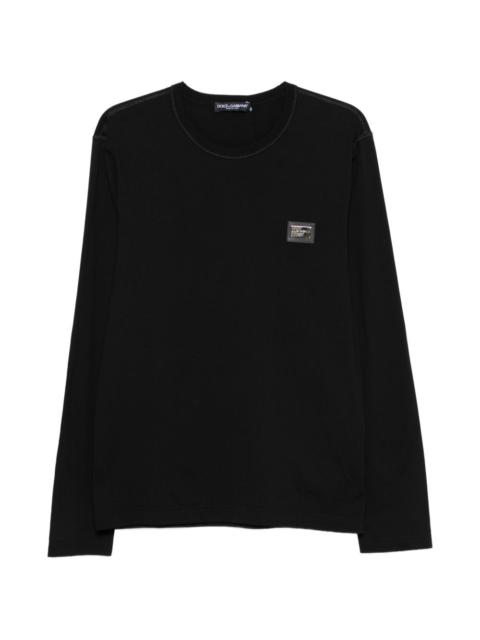 Dolce & Gabbana long-sleeve logo-plaque T-shirt