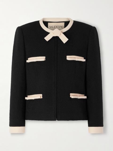 Valentino Bow-detailed Wool-blend Tweed Jacket