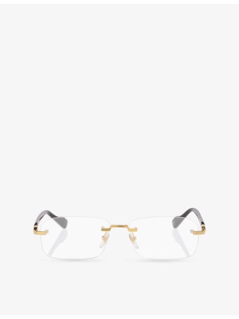 GUCCI GC002111 Rectangle-Frame Metal Eyeglasses