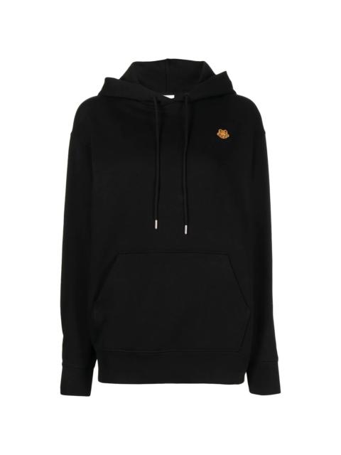 Tiger crest rib-trimmed hoodie