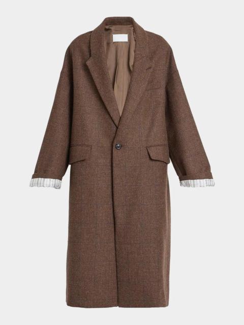 MM6 Maison Margiela Cocooning Oversized Windowpane Check Coat