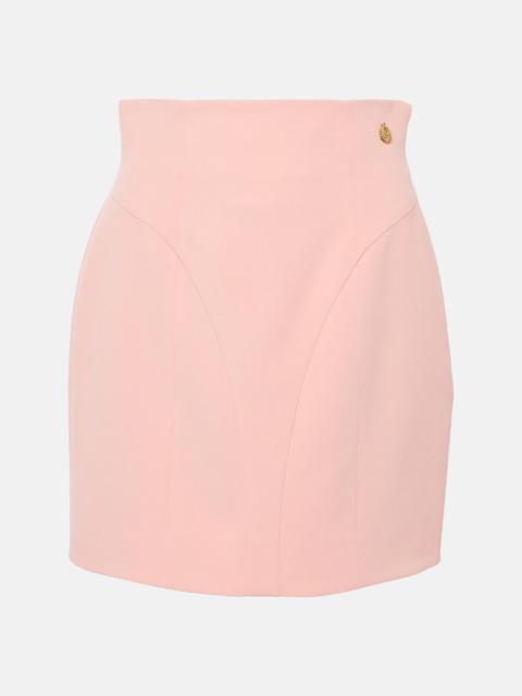 Balmain High-rise crêpe miniskirt