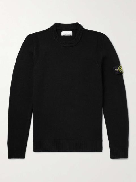 Stone Island Logo-Appliquéd Wool-Blend Sweater