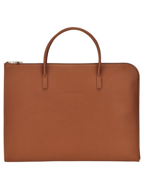 Le Foulonné S Briefcase Caramel - Leather