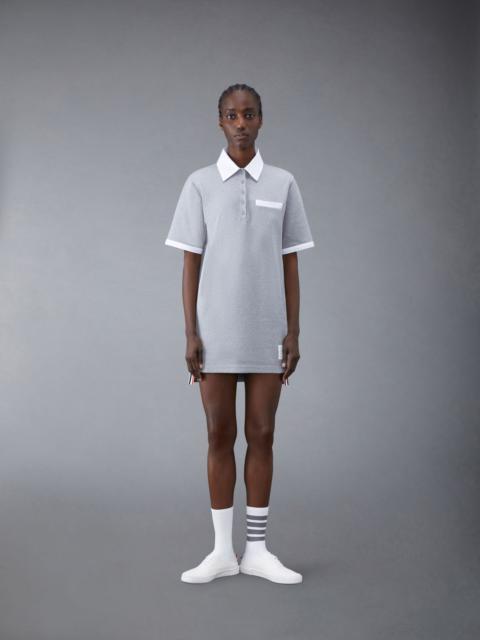Thom Browne Heavy Jersey Oxford Trim Short Sleeve Polo Dress