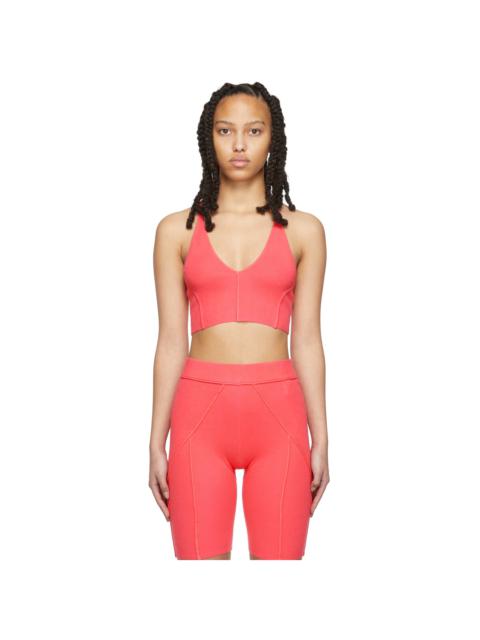 Helmut Lang Pink Ribbed Bra