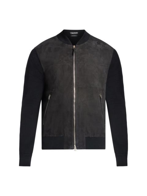 leather-wool bomber jacket