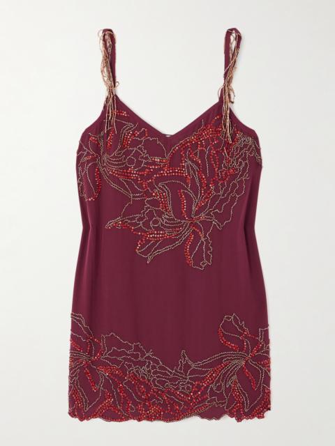 Dries Van Noten Crystal-embellished Silk-crepe Camisole