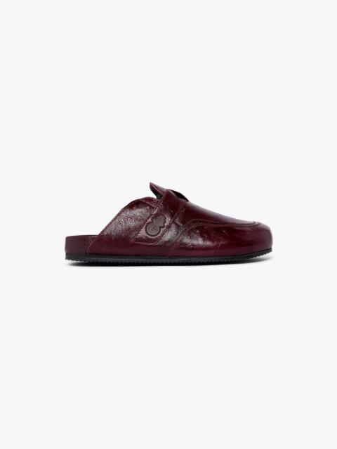 CASABLANCA Burgundy Leather Outdoor Mule | Casablanca Paris
