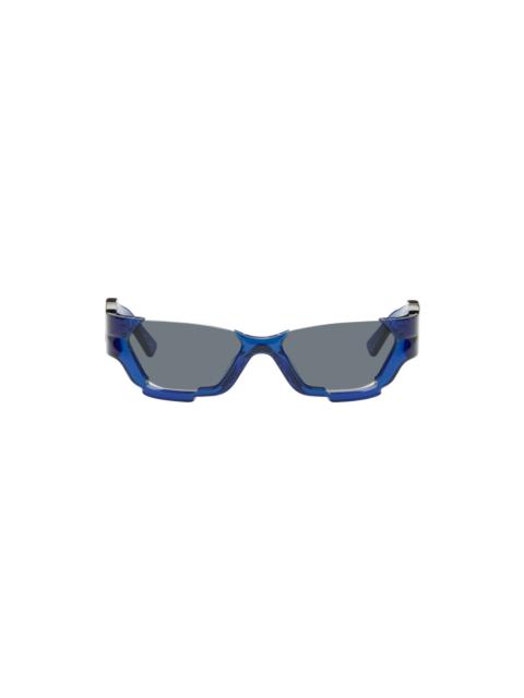 FENG CHEN WANG SSENSE Exclusive Blue Deconstructed Sunglasses