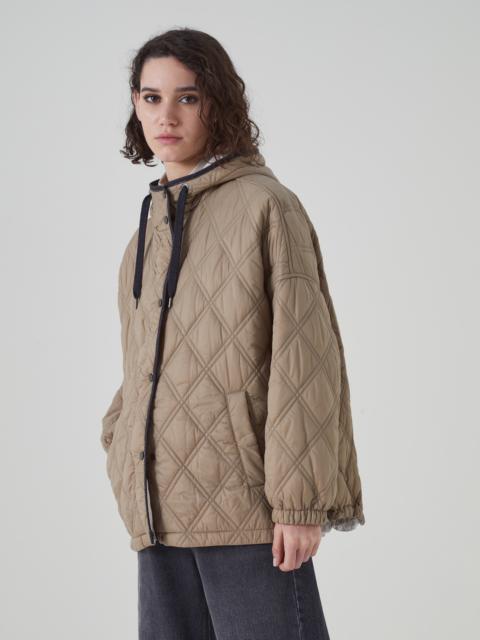 Brunello Cucinelli Nylon parka with Themore® padding and shiny trim