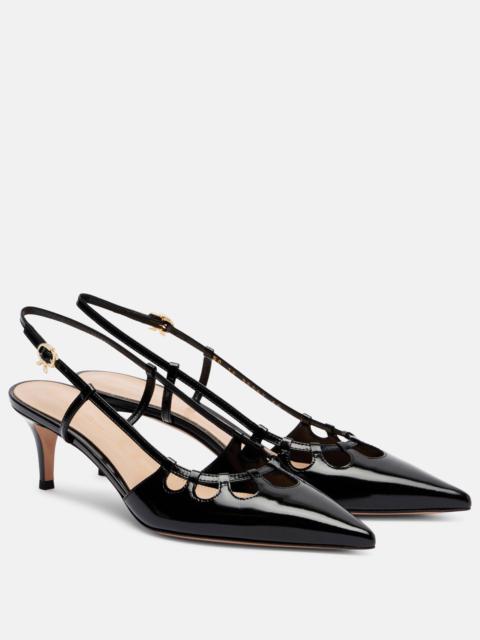 Gianvito Rossi Pointy 55 patent leather slingback pumps