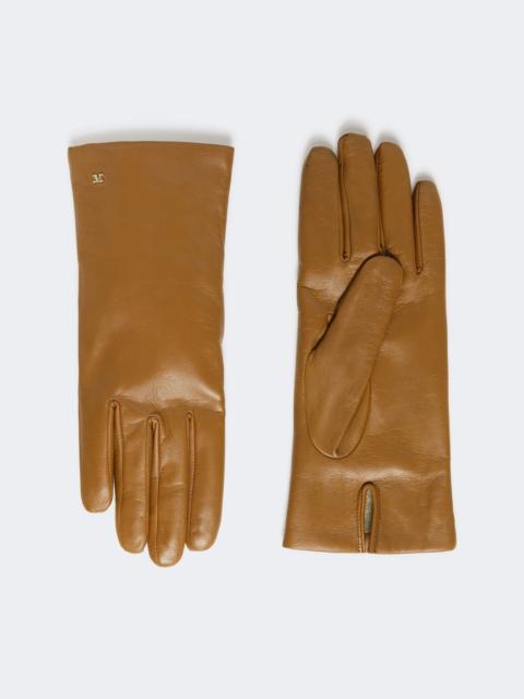 Max Mara Nappa leather gloves - TOBACCO