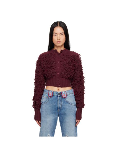 Molly Goddard Burgundy Monica Cardigan