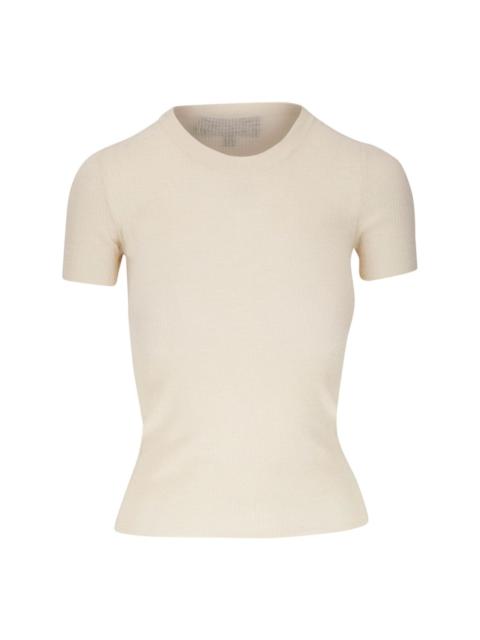 Hettie ribbed silk T-shirt