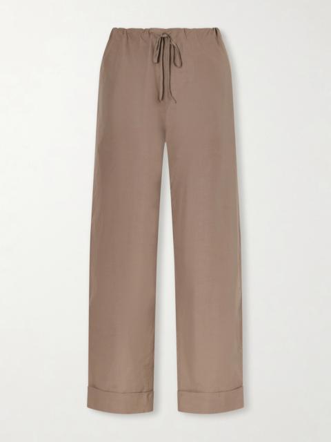 The Row Delano Cropped Cotton Wide-leg Pants