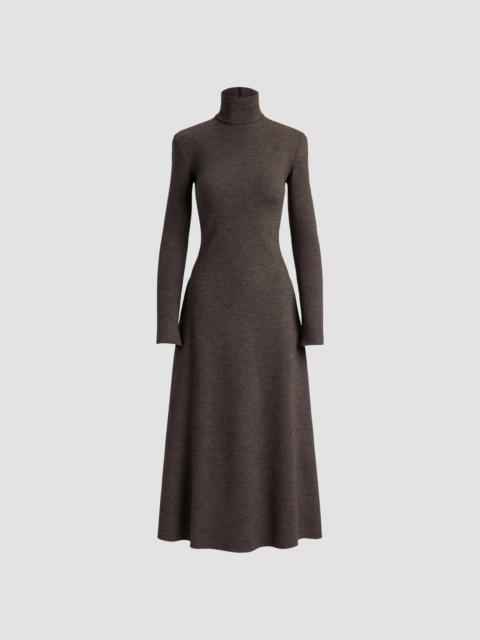 Ralph Lauren Women's Emmerson Wool Turtleneck Midi Dress - Taupe Grey