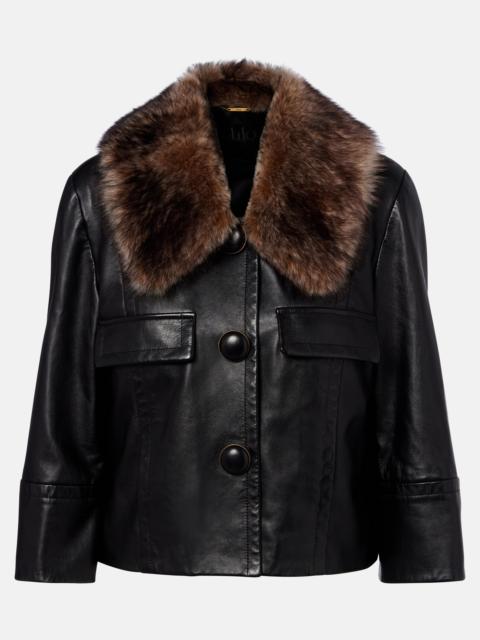 Chloé Shearling-trimmed leather jacket