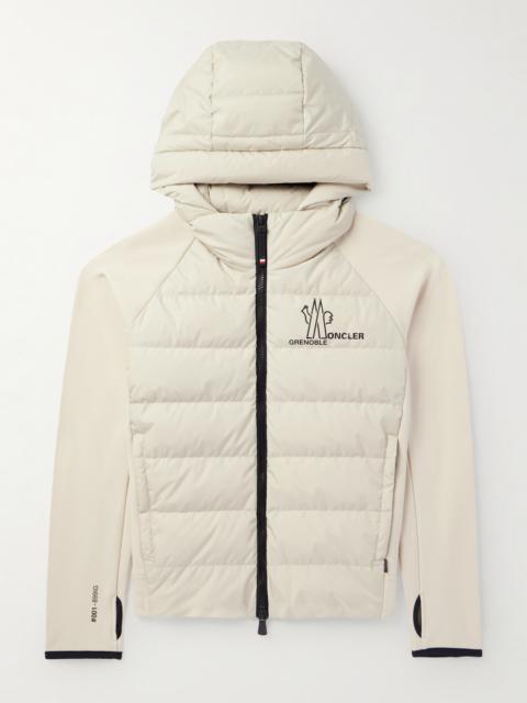 Moncler Grenoble Logo-Print Quilted Shell and Stretch-Jersey Hooded Down Jacket