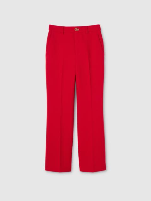GUCCI Crêpe wool pants with Double G button