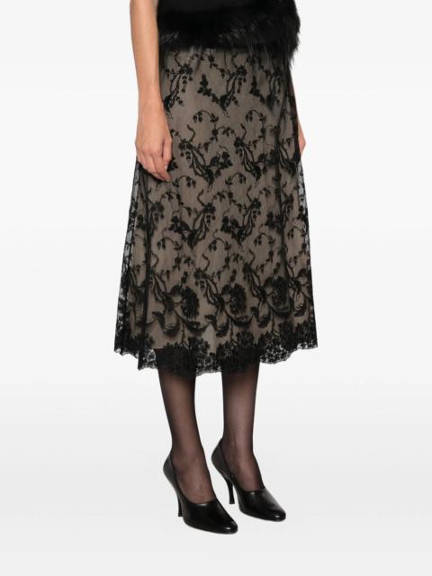 FENDI Fendi Floral-lace Midi Skirt