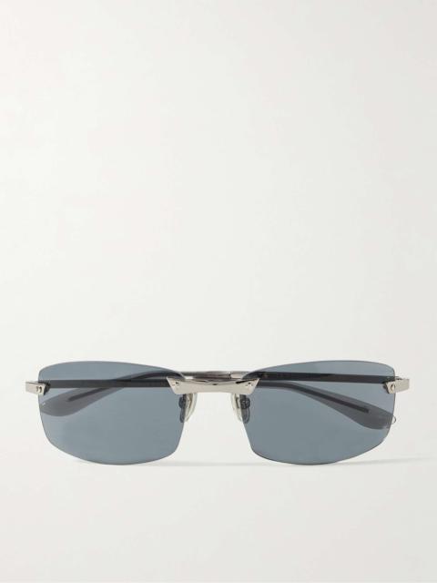 Acne Studios Abello Rimless Rectangular-Frame Silver-Tone Sunglasses