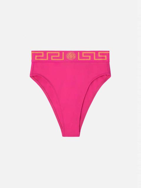 VERSACE Greca Border High Leg Swim Briefs